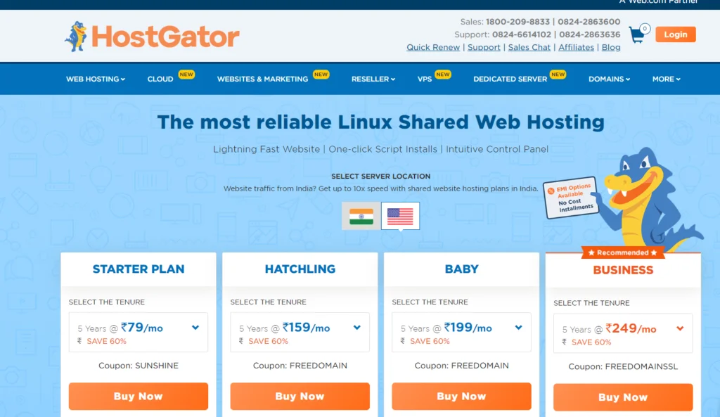 Hostgator shared windows hosting