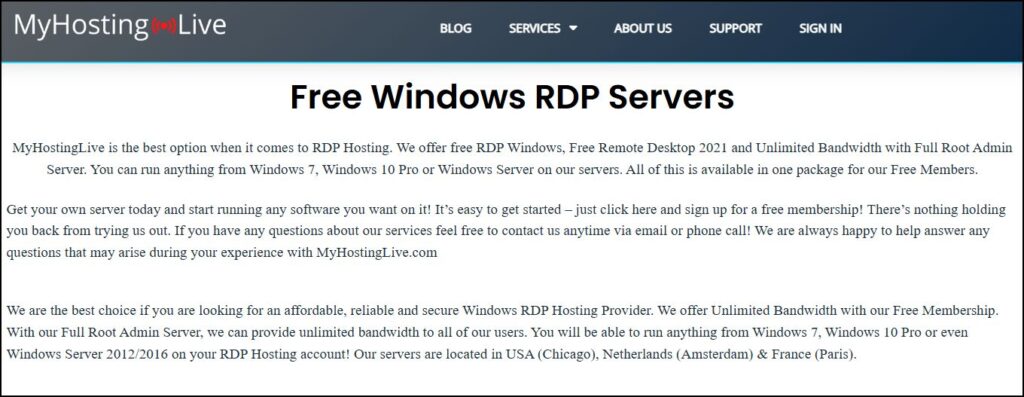 Free RDP Server Without Credit Card