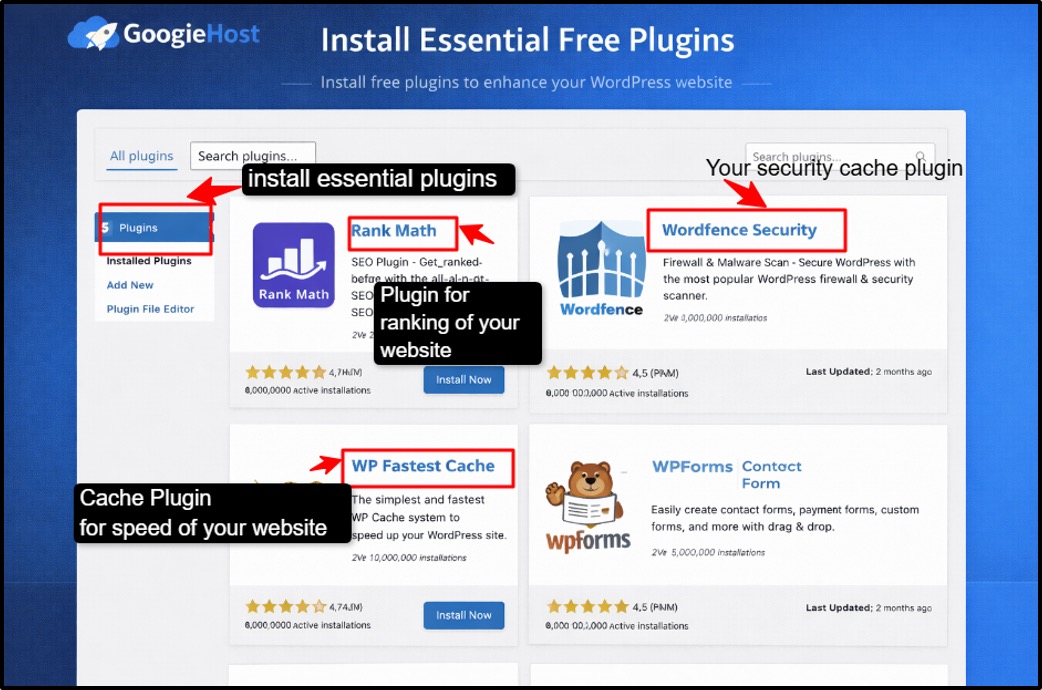 Install Essential Free Plugins