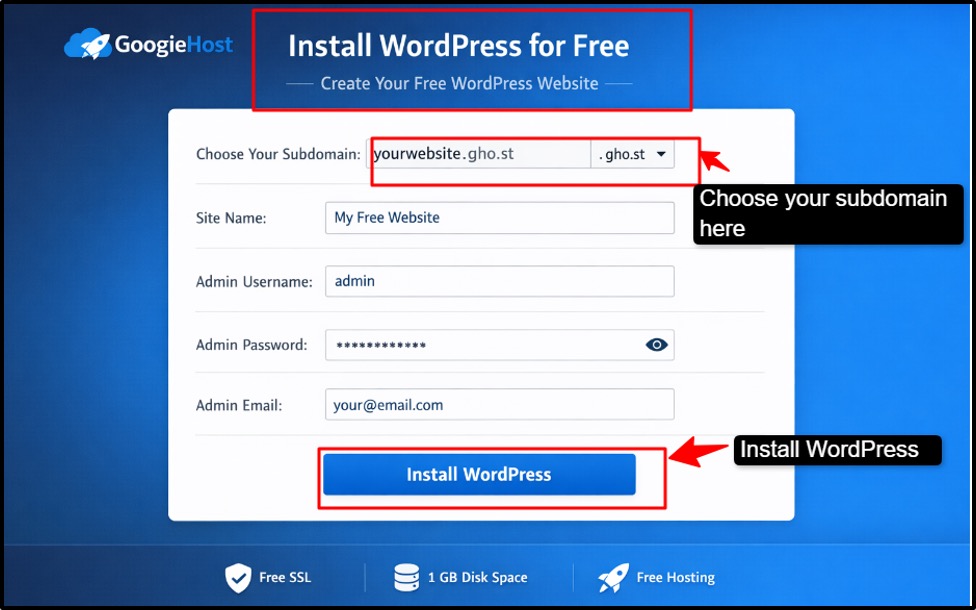 Install WordPress for Free