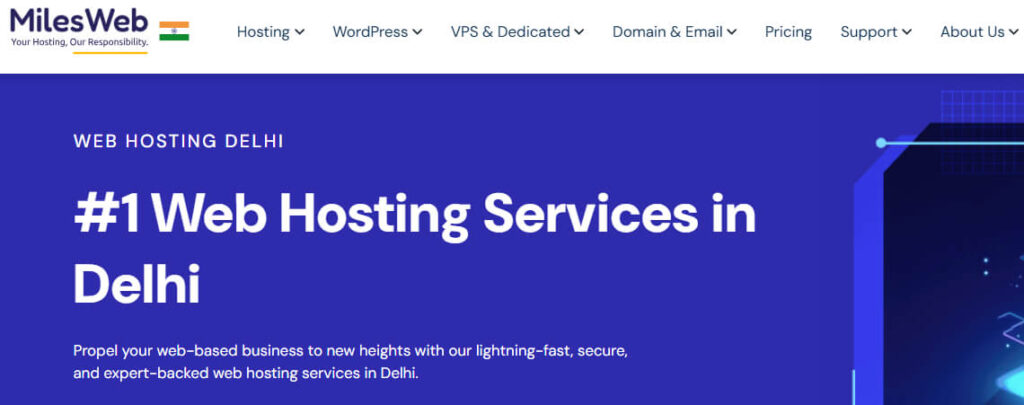 Top 5 Best Web Hosting in Delhi (Tested on Live Websites) 4 MilesWeb Web Hosting