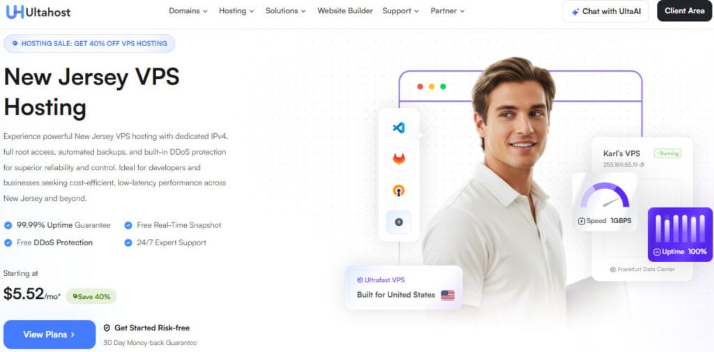 UltaHost VPS Hosting in New Jersey